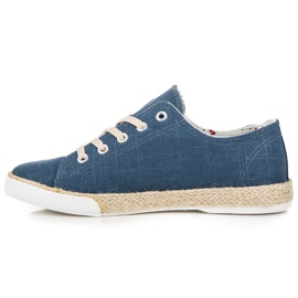 Kylie Espadrile cu șireturi albastru 2