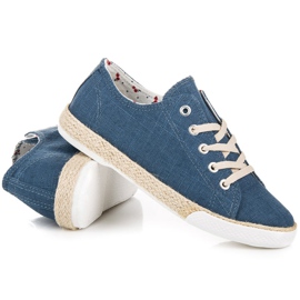Kylie Espadrile cu șireturi albastru 3