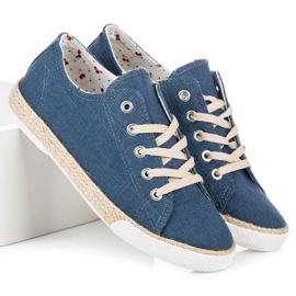 Kylie Espadrile cu șireturi albastru 4