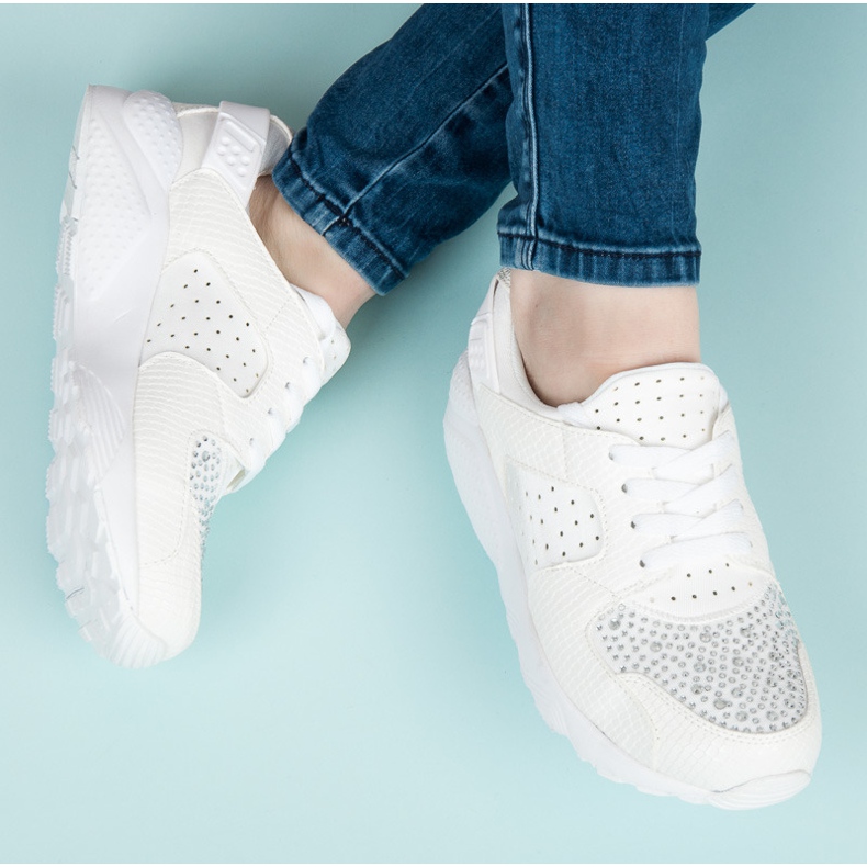 Kylie Pantofi sport cu cristale alb 1