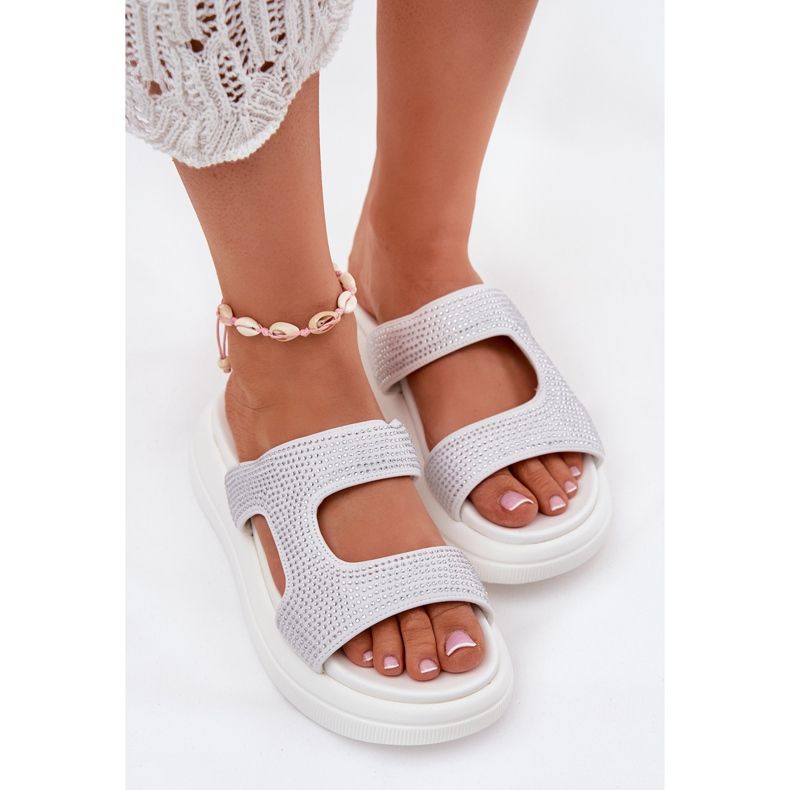 Inna Flip -flops decorat pentru femei pe platforma albă 1