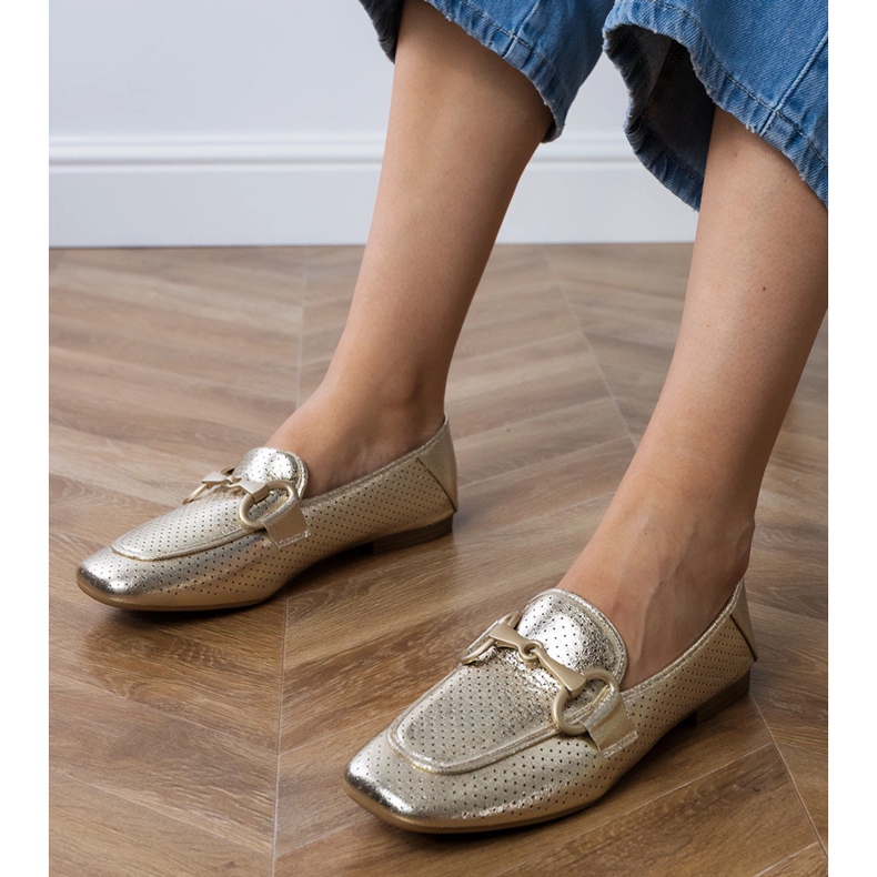 Ballerine de aur femei elegante cu ornament 2