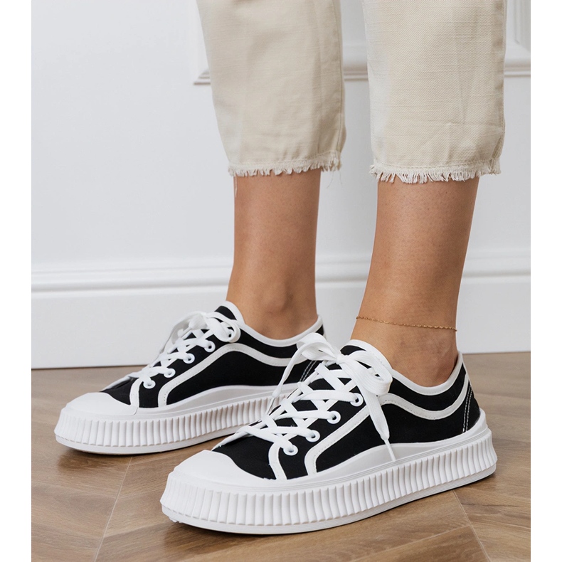 Tenisi de dama negri cu platforma negru 1 Tenisi de dama negri cu platforma negru 1