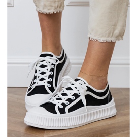 Tenisi de dama negri cu platforma negru 2 Tenisi de dama negri cu platforma negru 2