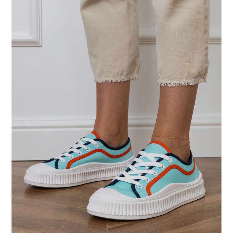 Tenisi de dama albastri cu platforma albastru 1