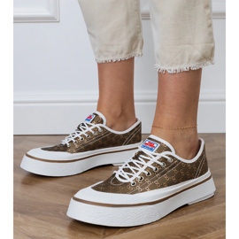 Adidași de femei maro pe platformă 1