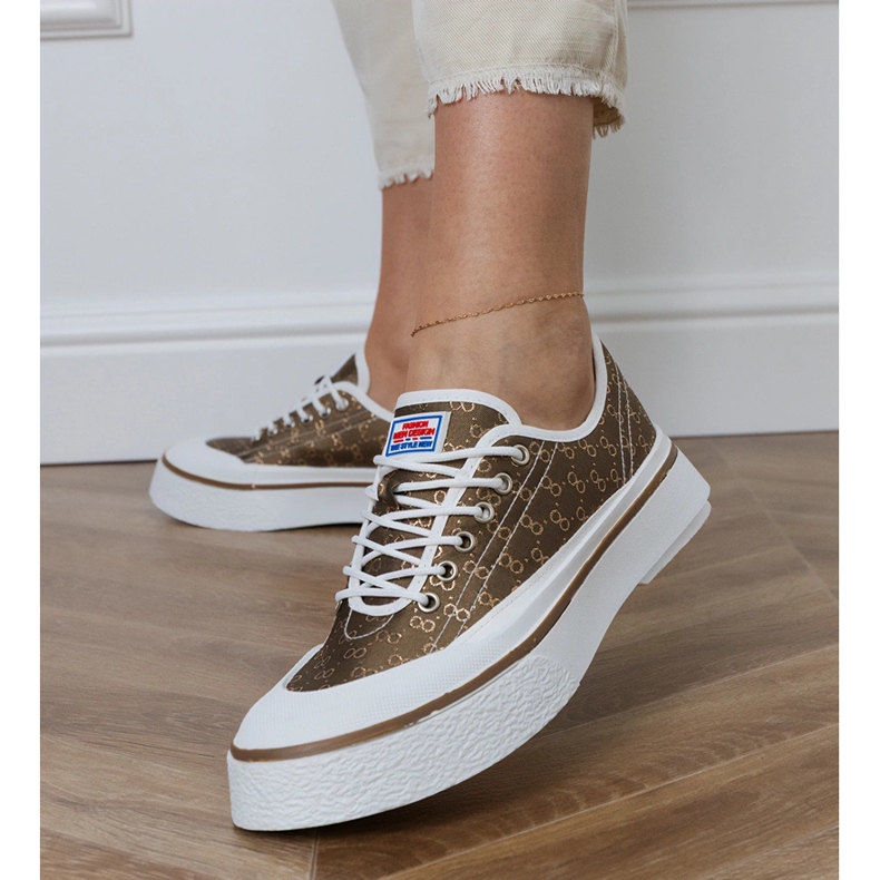 Adidași de femei maro pe platformă 2