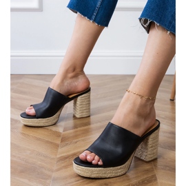 Espadrilles negri pe post negru 1
