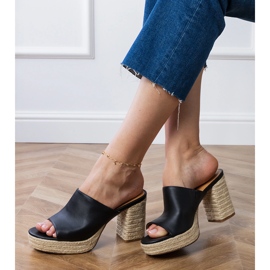 Espadrilles negri pe post negru 2