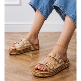 Clapele bej cu cleme pe dungi 1 Clapele bej cu cleme pe dungi 1