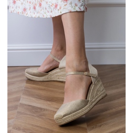 Sandale de aur espadril pe pană 2