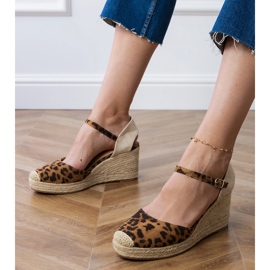 Sandale Panther Espadrilles pe pană maro 1