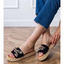 Espadrilles negri cu arc negru 1