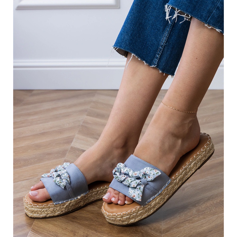 Espadrilles albastru cu arc 2
