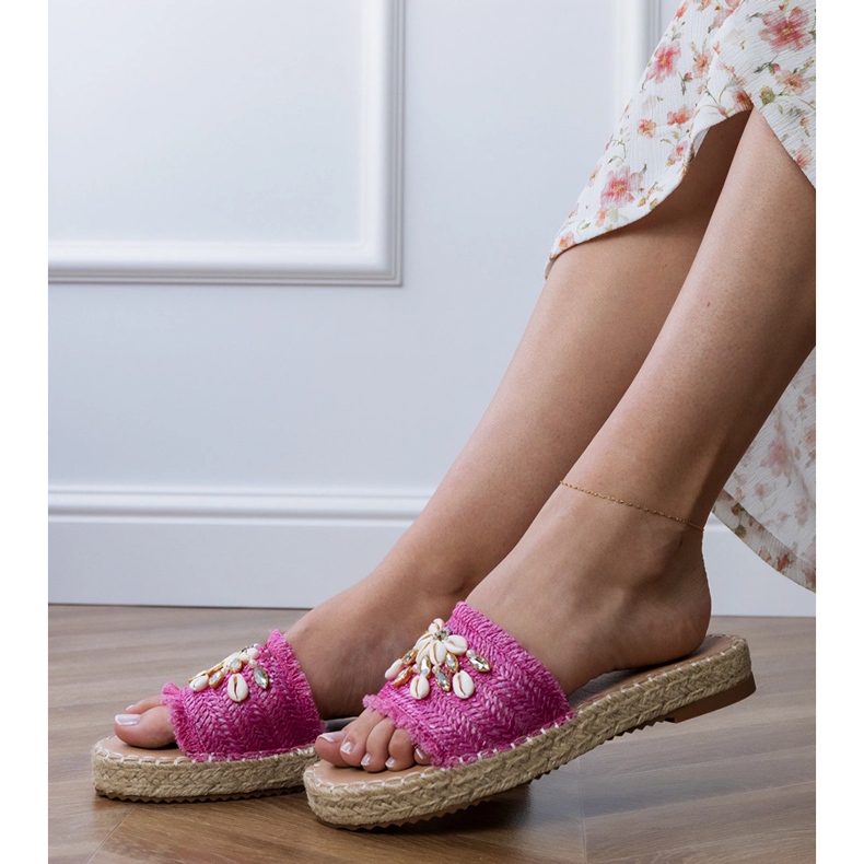 Espadrilles roz cu scoici 2