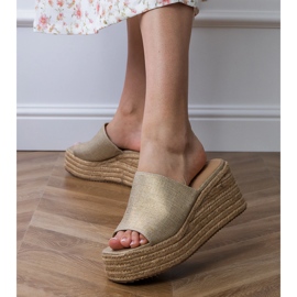 Espadrilles clasic espadrilles flip -flops pe platformă de aur 3