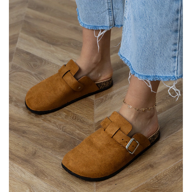 Flip -Flip -Flops construit pe o talpă din plută maro 2