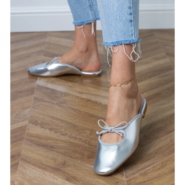 Flip -Flip -Flops construit pe o talpă plană argint 1