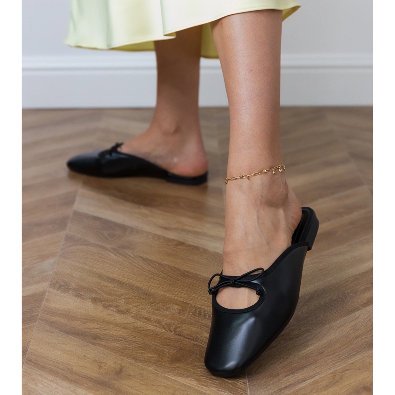 Flip -Flip -Flops construit pe o talpă plată negru 1