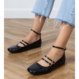 Balerine negre lăcuite de catarame negru 1