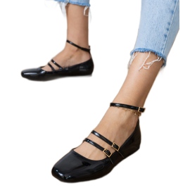 Balerine negre lăcuite de catarame negru 2