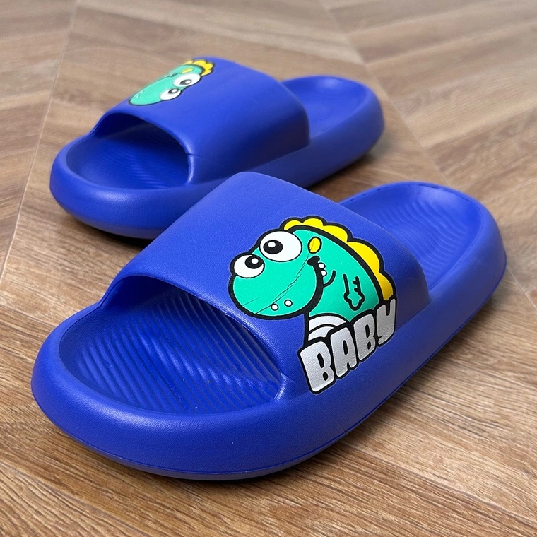 Flip -flops pentru copii albaștri cu imprimeu albastru 2
