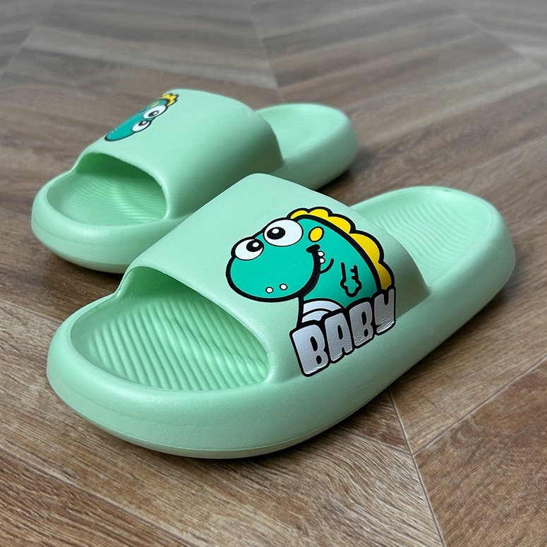 Flip -flops pentru copii verzi cu tipărire verde 2