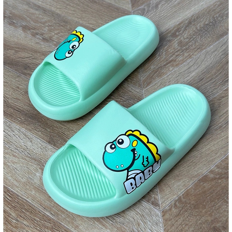 Flip -flops pentru copii verzi cu tipărire verde 1