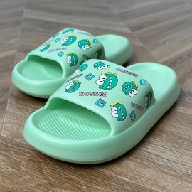 Flip -flops pentru copii verzi cu tipărire verde 1