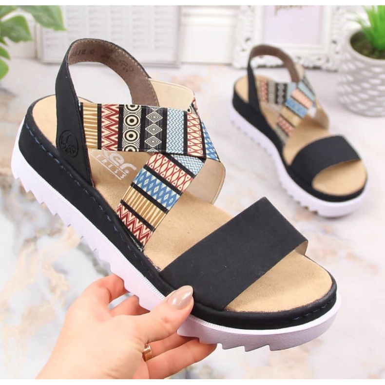 Sandale pentru femei Rieker V44G8-14 Negru 2