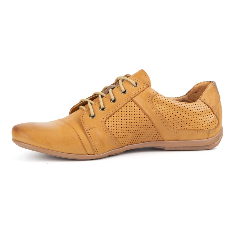 Dantelă pentru bărbați -Pantofi din piele Polbut C34p Perforate Casual Red maro 1