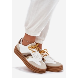 Adidași pentru femei pe platformă cu imprimeu cu leopard alb dublu dacing 1