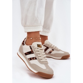 Adidaje scăzute imprimate leopard bej pentru femei 2