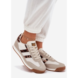 Adidaje scăzute imprimate leopard bej pentru femei 1