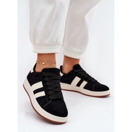 EVento Adidași pentru femei cu eco din piele de piele neagră negru 2