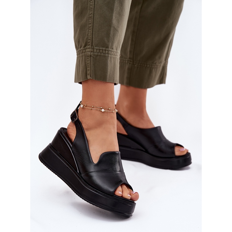 ARTIKER Sandale din piele pentru femei pentru ancoră artker 52c0484 negru 2