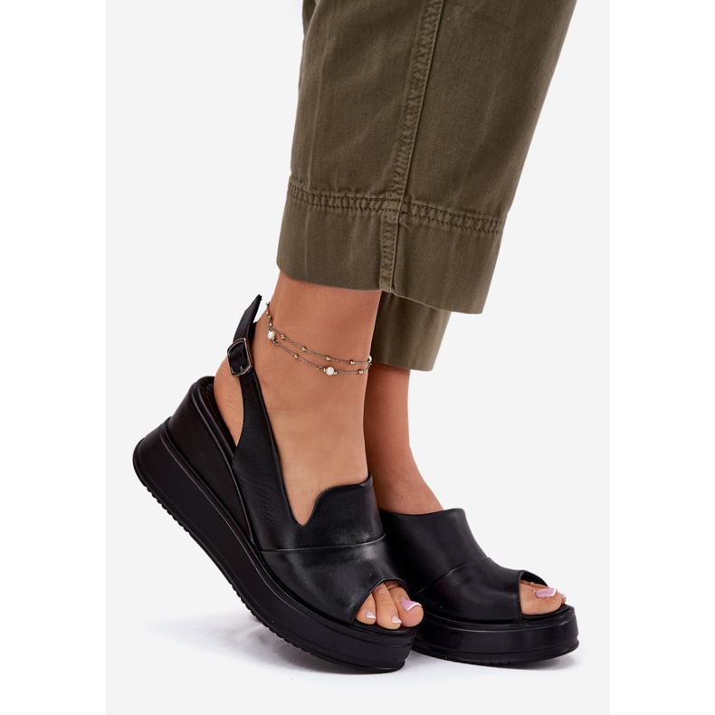 ARTIKER Sandale din piele pentru femei pentru ancoră artker 52c0484 negru 1