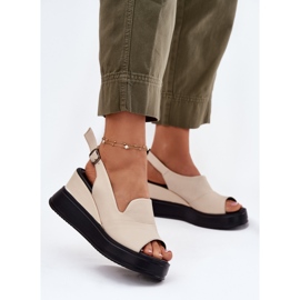 Sandale din piele pentru femei pentru Antic Artiker 54C0401 Beige bej 2 Sandale din piele pentru femei pentru Antic Artiker 54C0401 Beige bej 2