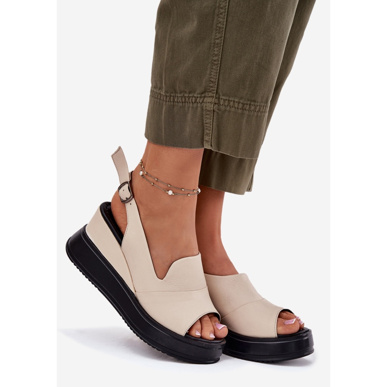 Sandale din piele pentru femei pentru Antic Artiker 54C0401 Beige bej 1 Sandale din piele pentru femei pentru Antic Artiker 54C0401 Beige bej 1