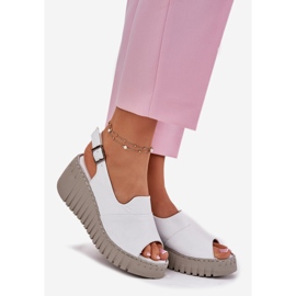 ARTIKER Sandale pentru femei din piele naturală pentru o pană Artker 54C0786 Alb 1