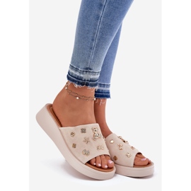 Flip -uri de căprioară pentru femei cu Vinceza 66741 bej 1