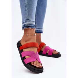 Flip -flops pentru femei cu Vinceza 17401 Veluosia Fuchsia roz 2