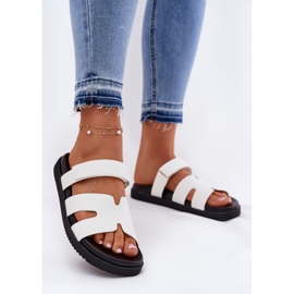 Flip -flops pentru femei cu Vinceza 17401 Velcro alb 2