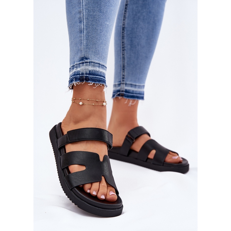 Flip -flops pentru femei cu Vinceza 17401 Velcro negru 2