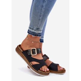 Flip -flop -uri ușoare pentru femei cu cataramă neagră Inblu GS000055 negru 1 Flip -flop -uri ușoare pentru femei cu cataramă neagră Inblu GS000055 negru 1