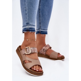 Flip -flop -uri ușoare pentru femei cu Inblu GS000055 bej 2