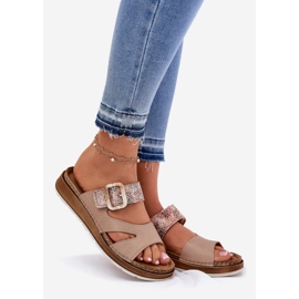 Flip -flop -uri ușoare pentru femei cu Inblu GS000055 bej 1