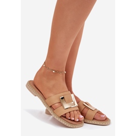 FLIP -uri plate pentru femei cu detalii decorative Artiker 56C1335 Beige bej 1 FLIP -uri plate pentru femei cu detalii decorative Artiker 56C1335 Beige bej 1