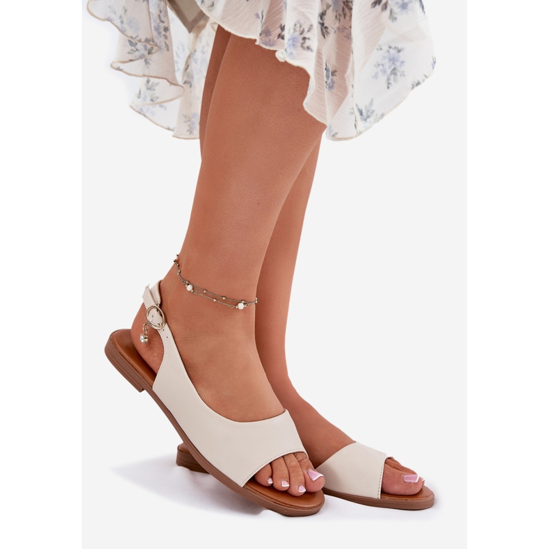 EVento Sandale plate pentru femei bej 1