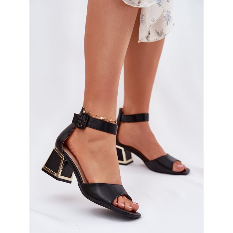 EVento Sandale de damă cu toc înalt negru 2